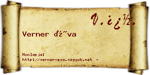Verner Éva névjegykártya